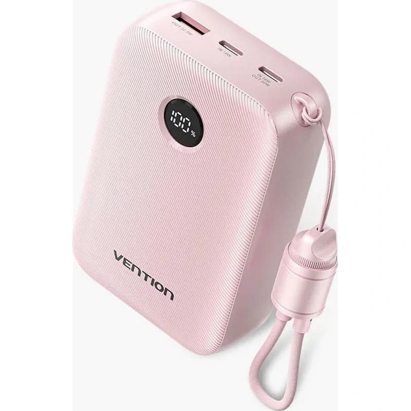 Vention Power Bank 20000mAh 22.5W με Θύρα USB-A και Θύρα USB-C Ροζ FKBP0-C