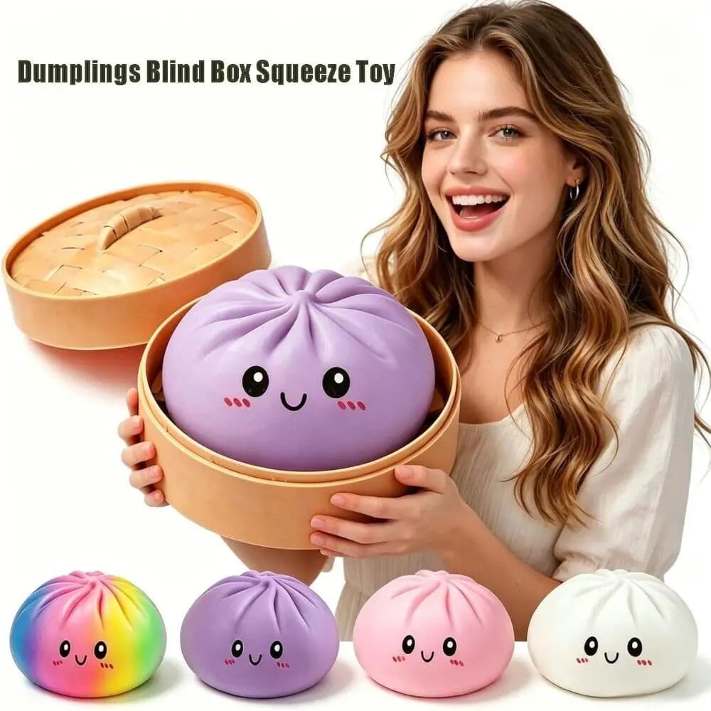 NONE 16cm Extra Large Big Dumplings Squeeze Glitter with Steamer Squeeze Fidget Soft Squeeze Decompression Dough Home Decoration