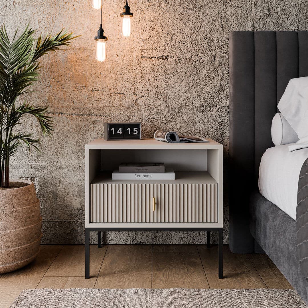 17 Stories 54 cm W Bedside Table Cashmere 52.5cm H X 54cm W X 39cm D