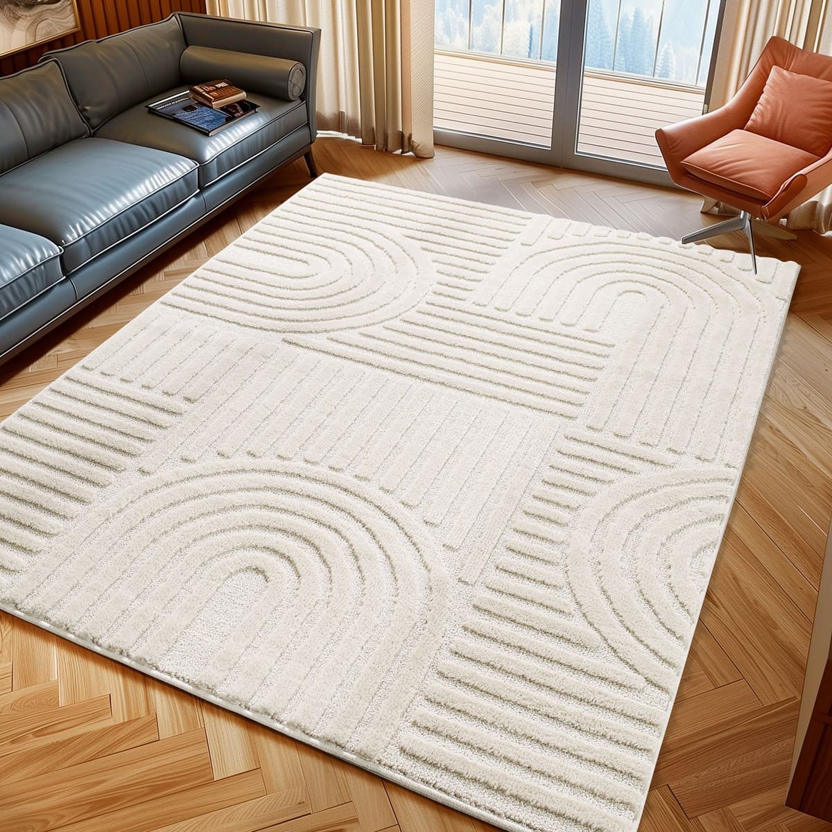 Teppich AYYILDIZ TEPPICHE "ART 1121, auch als Läufer und in Rund erhältlich", beige (creme), B:80cm H:20mm L:250cm, Polypropylen, Teppiche, Teppich, Boho Design, 3D Optik, Struktur Hoch Tief, skandinavisch, Wohnzimmer creme B : 80cm 1 Stk., 20mm, L: 250cm