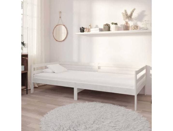 LPERTGFHU Tagesbett Massivholz Kiefer 90x200 cm Sofa Gästebett Weiß Robustes Lattenrost-Design, Vielseitig nutzbar, Zeitlose Optik