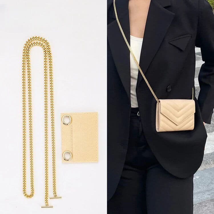 NONE T Chain Strap Bag Inner Bags Accessories for YSL Wallet Caviar Handbags Purse Insert Felt Liner Bag Crossbody Chain Bag Straps