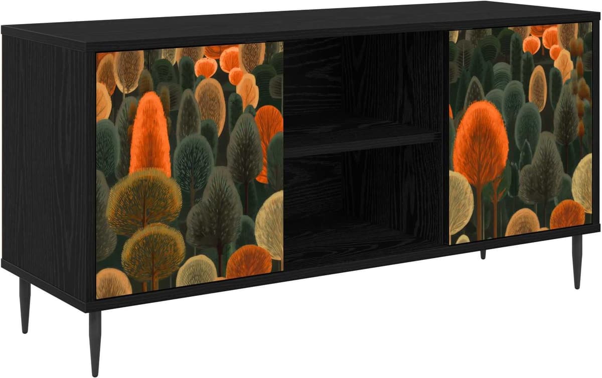 vidaXL Meuble TV ZAANDAM 102 x 33 x 51 cm Chêne noir Bois d'ingénierie