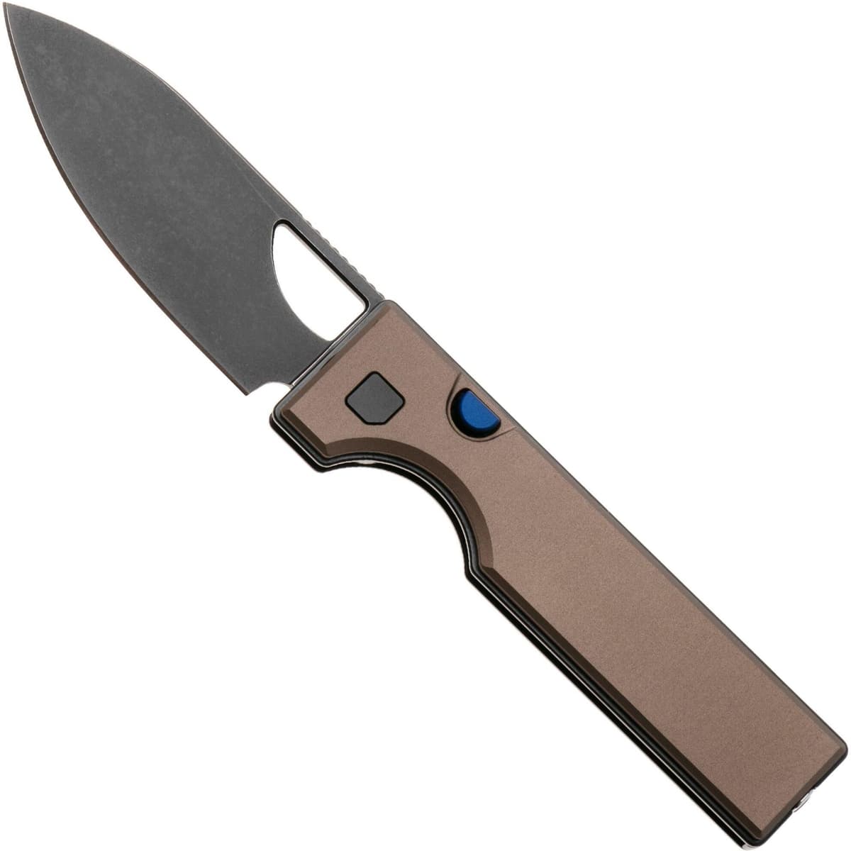 Kizer Vanguard Little Ringbo V3708A2 Blackwashed AEB-L, Brown Aluminium, coltello da tasca, Matija Milovic design