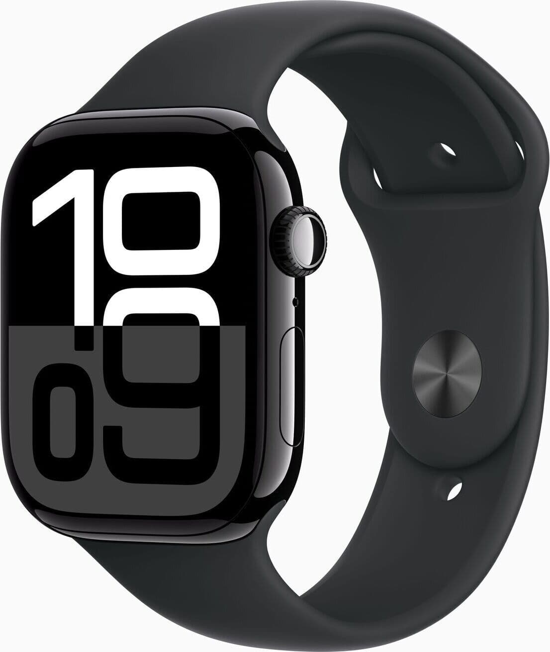Apple Watch Series 10 Aluminium 46 mm (2024)   GPS   Diamentowa Czerń   Pasek Sportowy S/M   Czarny - Refurbished