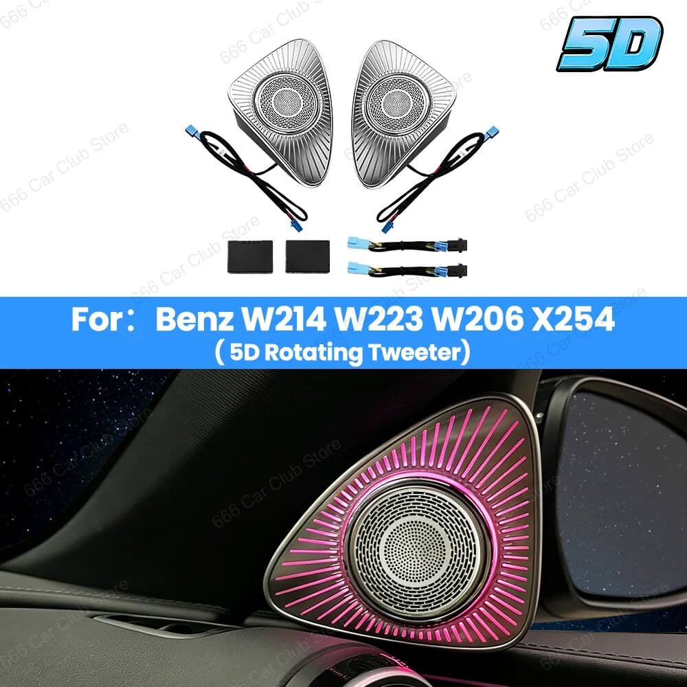NONE Original 64 Color 3D/4D/5D Rotating Tweeter Speaker For Benz W214 W206 X254 W223 Car Ambient Lighting Audio System Upgrade