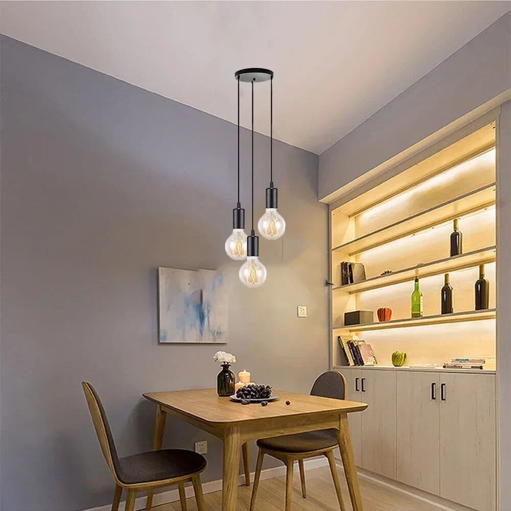 GemSpark E27 Loft Edison Hanging Lamps for Living Room Bar Lights Nordic 3 Heads Industrial-style Pendant Lamps
