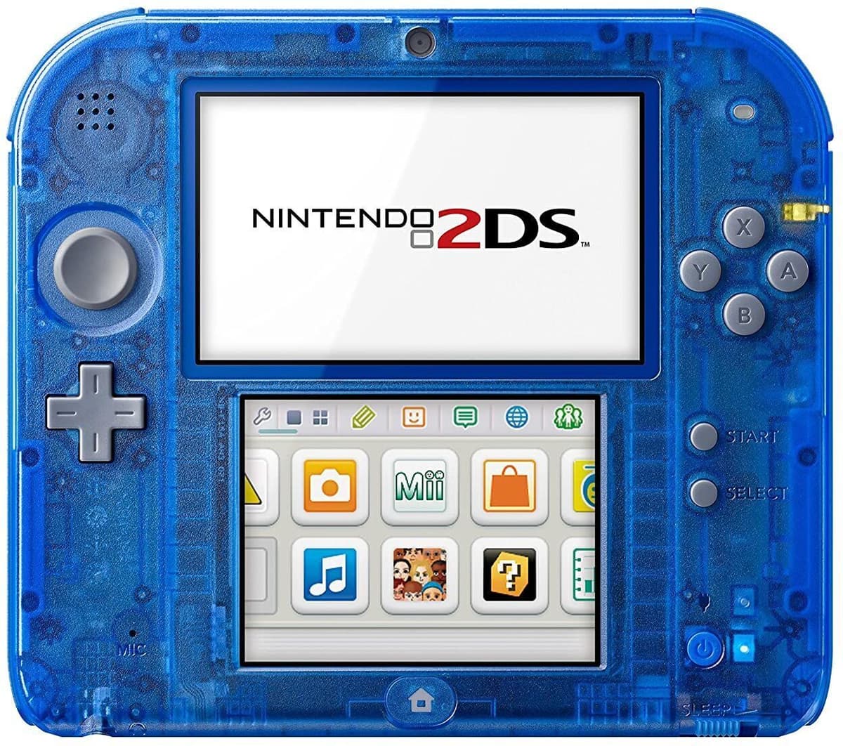 Nintendo 2DS   Przezroczysty/Niebieski   4 GB - Refurbished