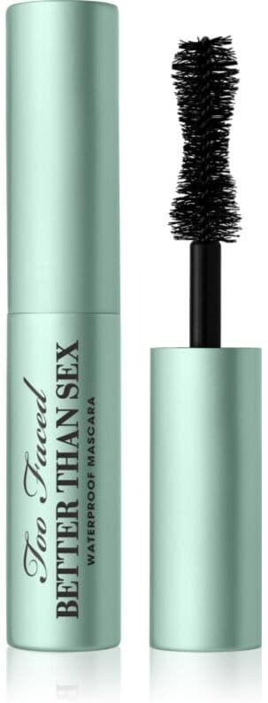 Too Faced Better Than Sex Waterproof Mascara Travel Size vizálló szempillaspirál a dús pillákért 4.8 g