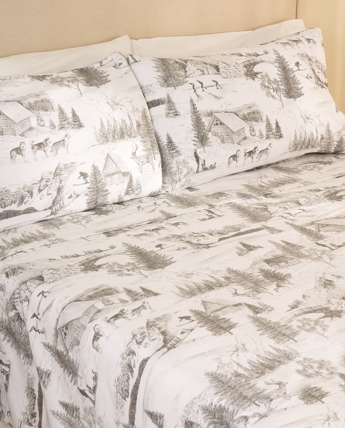 El Corte Inglés Juego de sábanas franela Laponia.  (Cama 90 cm) Gris