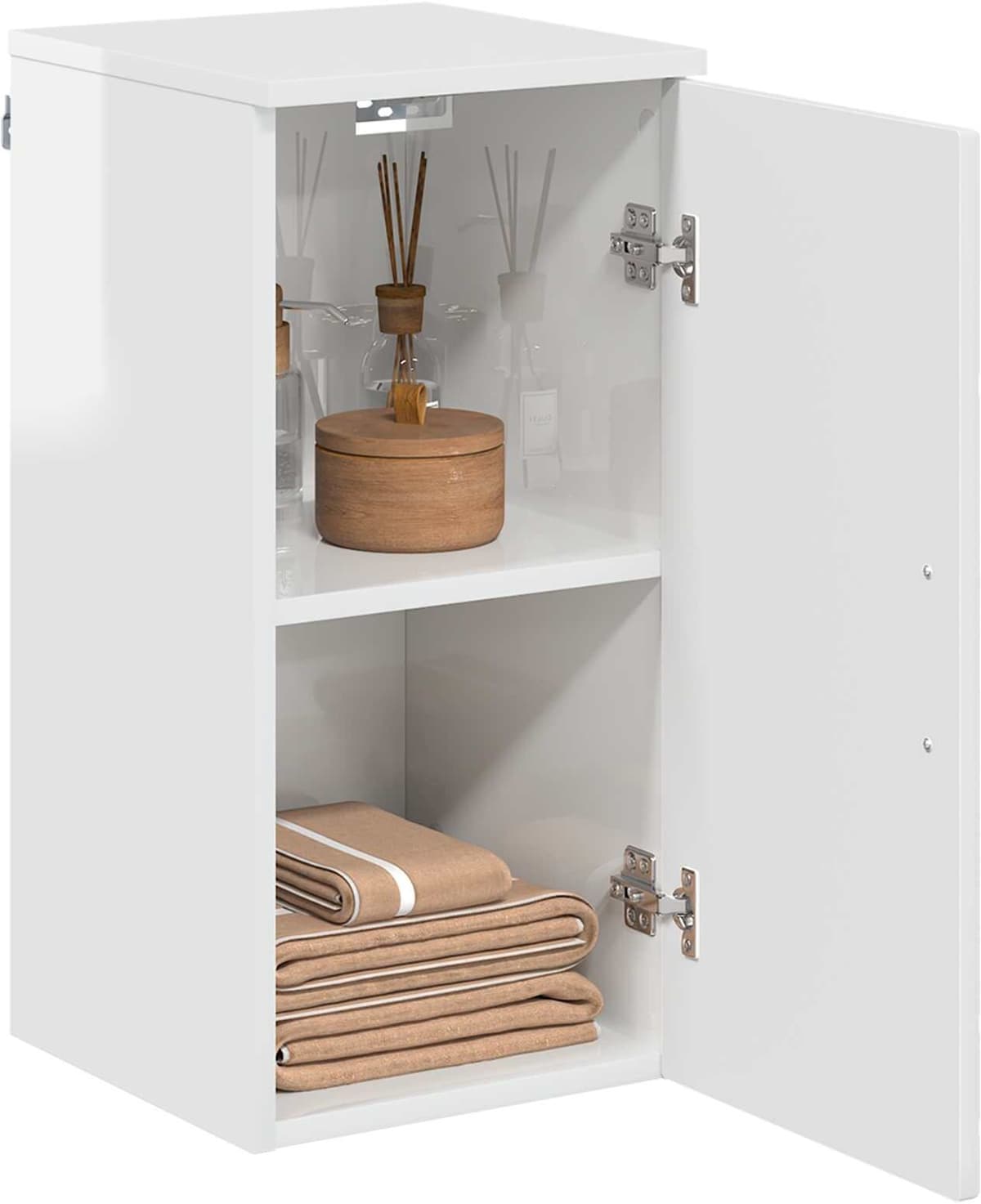 vidaXL Cabinet de salle de bain Blanc brillant 30 x 31,5 x 61 cm
