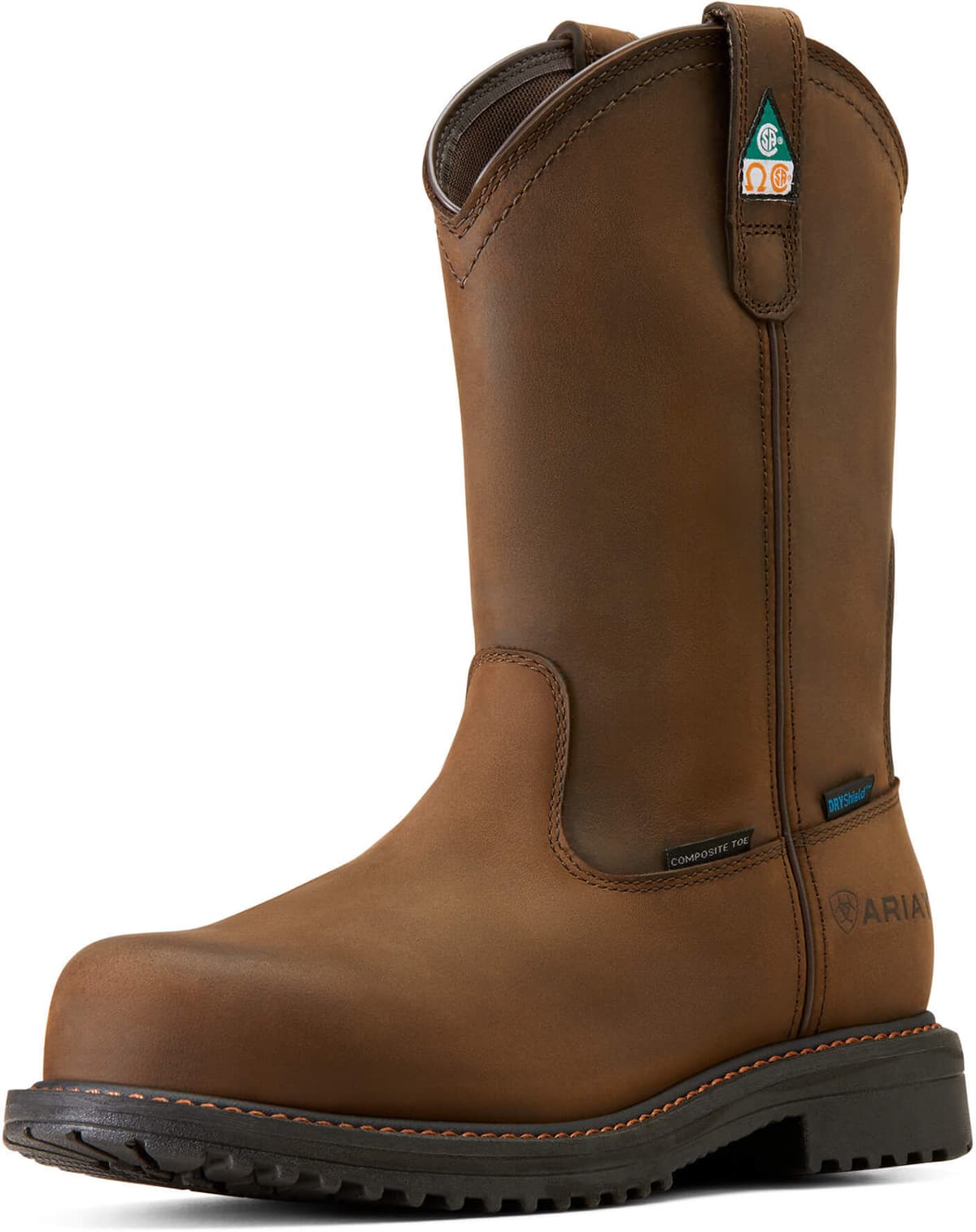 Men's RigTEK Waterproof Composite Toe Work Boots in Oily Distressed Brown, Size: 10 EE / Wide by Ariat