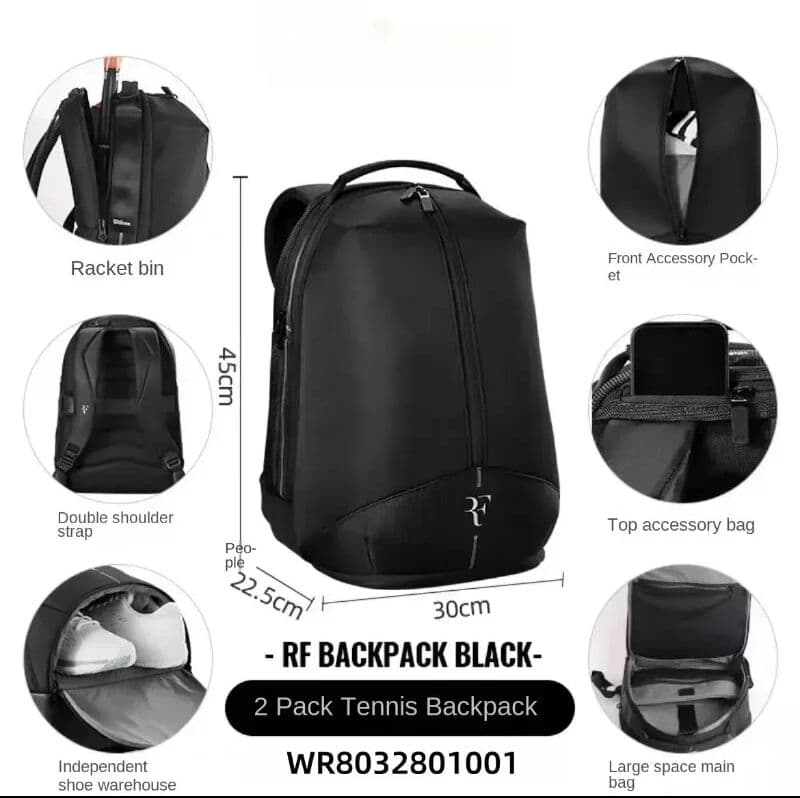WSUEL Tennis Racket RF Championship Large Capacity Racket Bag Limited Edition Federer Professional Tennis Bag 2-pack