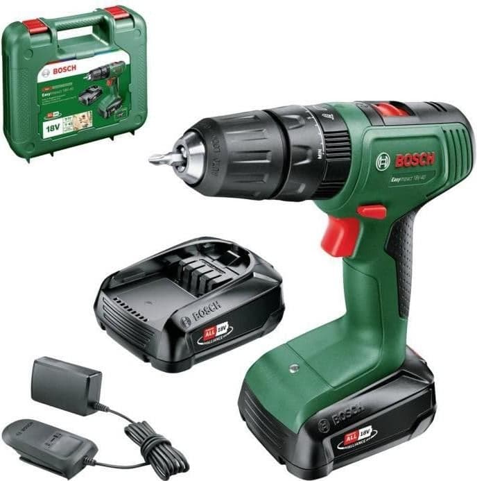Bosch EasyImpact 18V-40 Accuboormachine-schroefmachine met 2 x 2,0 Ah accu's en AL18V-20 oplader in koffer