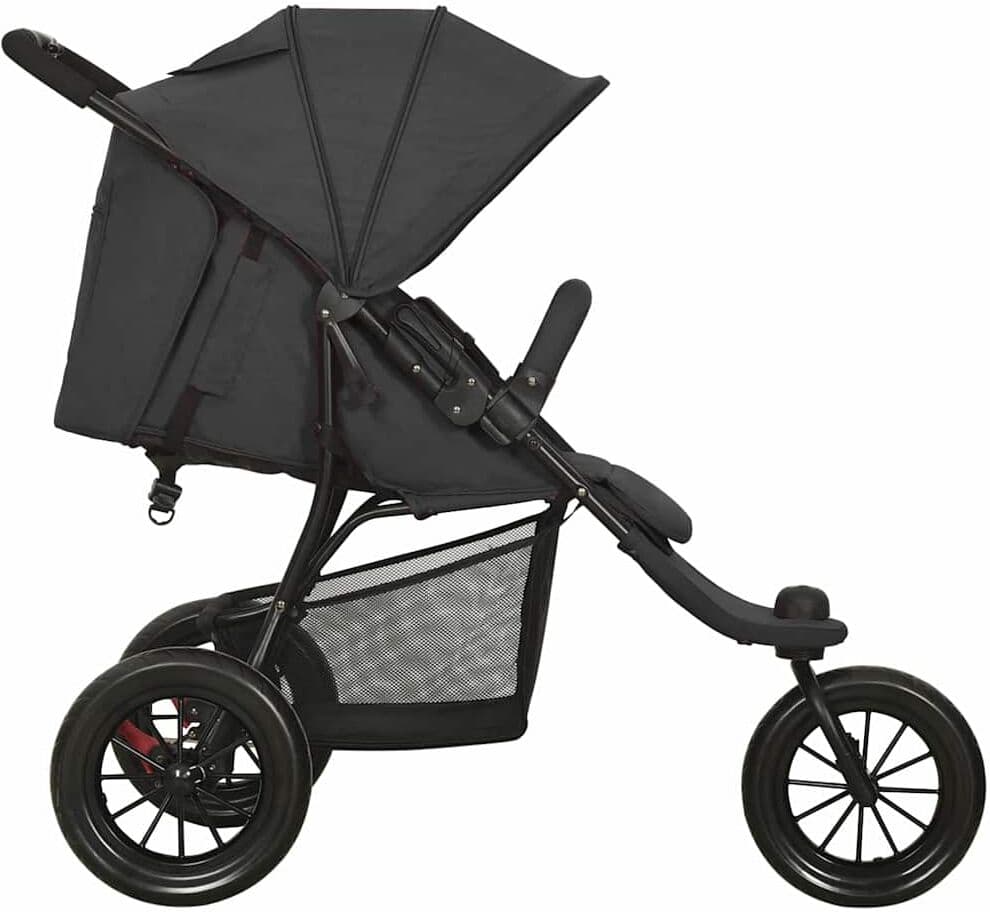 vidaXL Poussette pour bébé Anthracite Acier