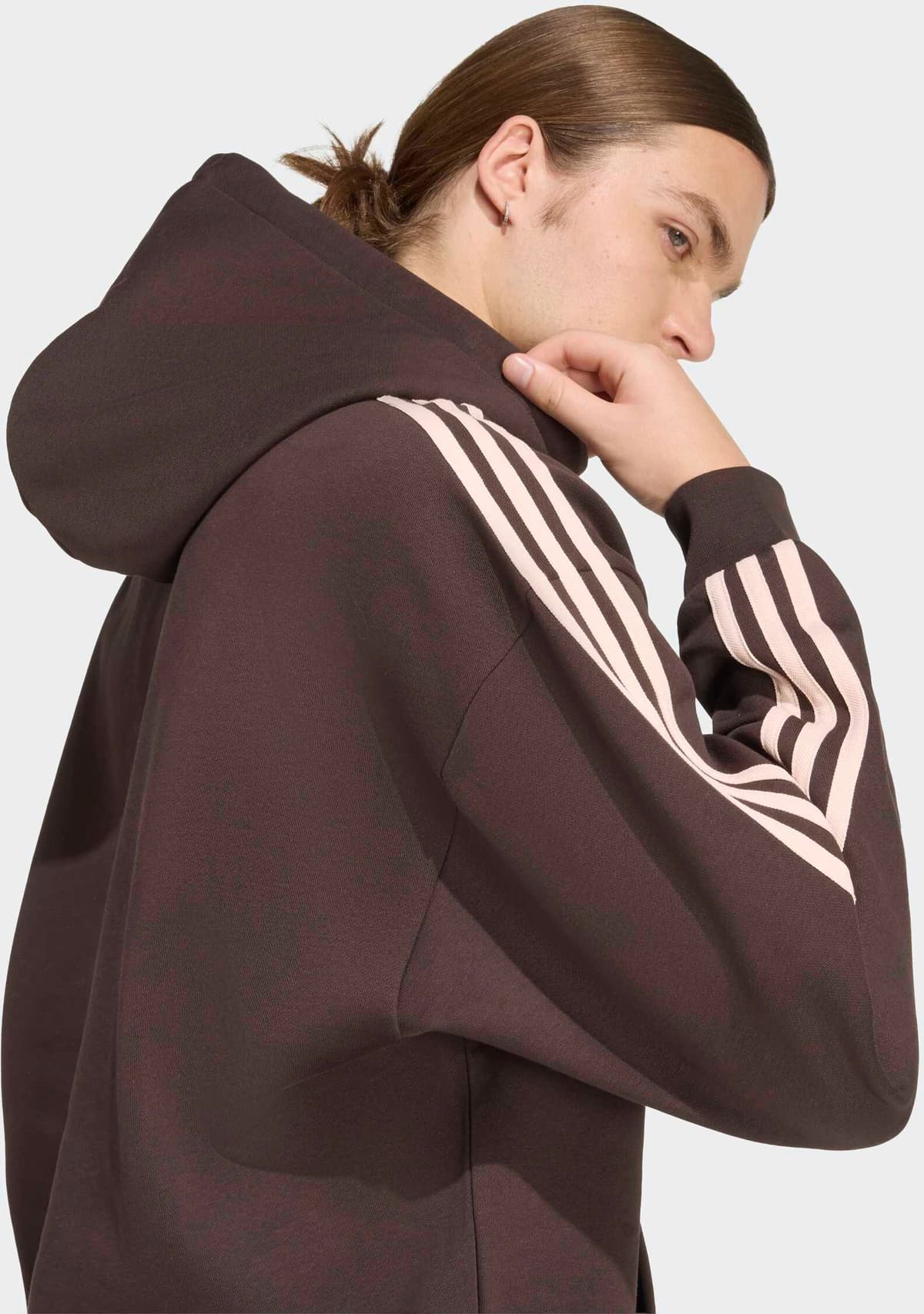 Kapuzensweatshirt ADIDAS ORIGINALS "ADICOLOR CLASSICS 3-STREIFEN HOODIE", Herren, Gr. XL, braun (aurora coffee), Obermaterial: 70% Baumwolle, 30% Polyester, normal, Rundhals, angesetztes Bündchen, Sweatshirts Kapuzensweatshirt, mit Kordel, in normaler Län