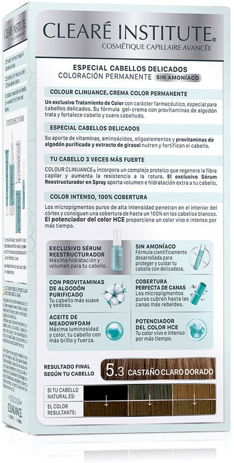Clearé Institute Colour Clinuance cabellos delicados #5.3-castaño claro dorado