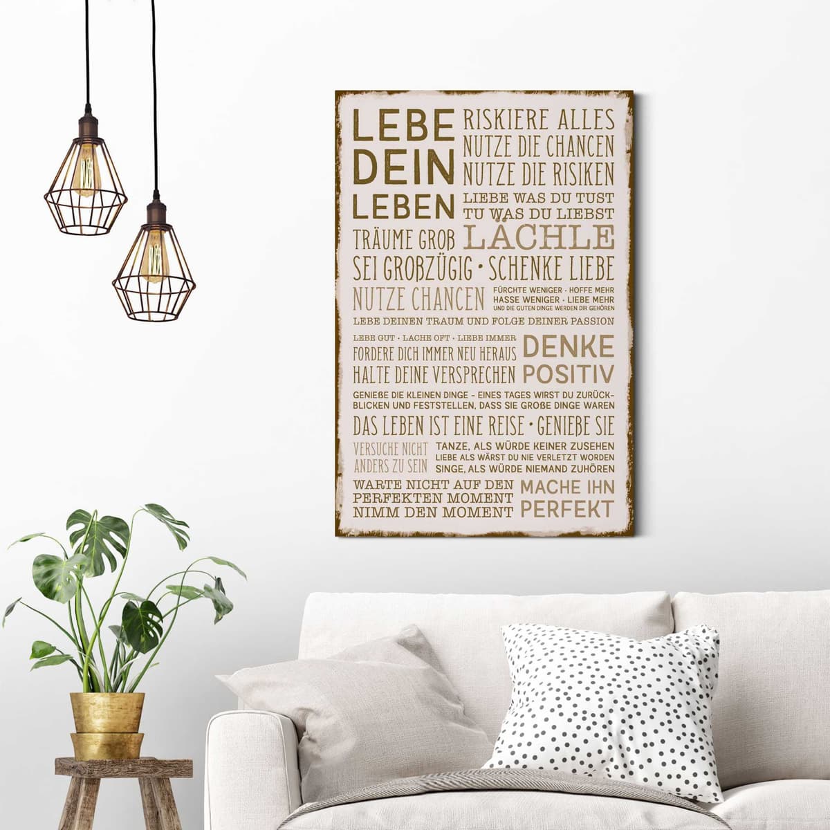 Reinders! Deco-Panel REINDERS "Denke positiv", braun (farbe bild(er): natur, braun), B:60cm H:90cm, Hartfaserplatte, MDF, Bilder, Deco-Panel farbe bild(er): natur, braun B/H/T: 60cm x 90cm, Deco-Panel Hochformat