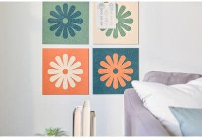 Felt Right Forest Mini Daisy Checker Wall Art   Sound Dampening Pinnable Tiles