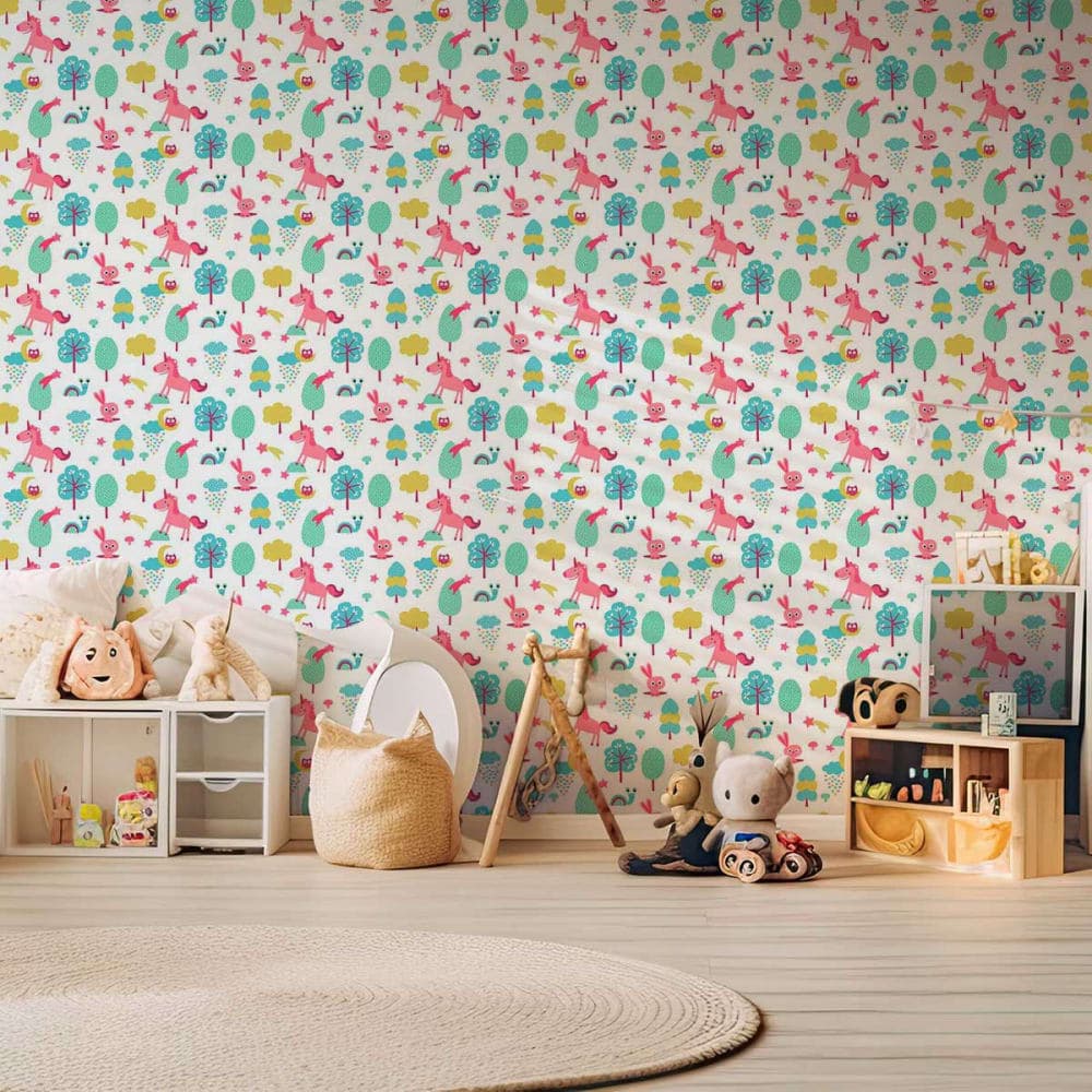 Hexoa Papier peint fantaisie 52x1000 cm Multicolore 52x1000x1cm