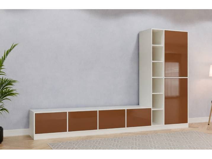 TV-Möbel nach Maß - RAL 8024 Beigebraun - 210x330x50cm - Individuell konfigurieren