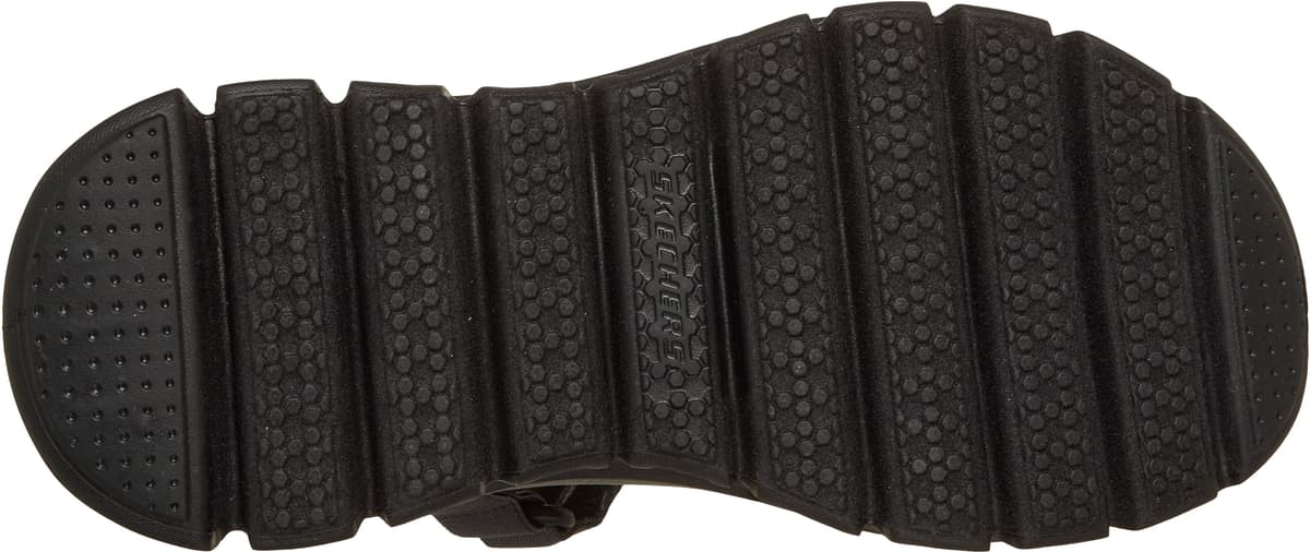 Trekkingsandale SKECHERS "GLIDE STEP SANDAL - DOVAH", Herren, Gr. 44, Textil, schwarz, Lederimitat, Textil, Schuhe Trekkingsandale, Outdoorsandale, Klettschuh, Sommerschuh mit Memory Foam schwarz 44, Textil