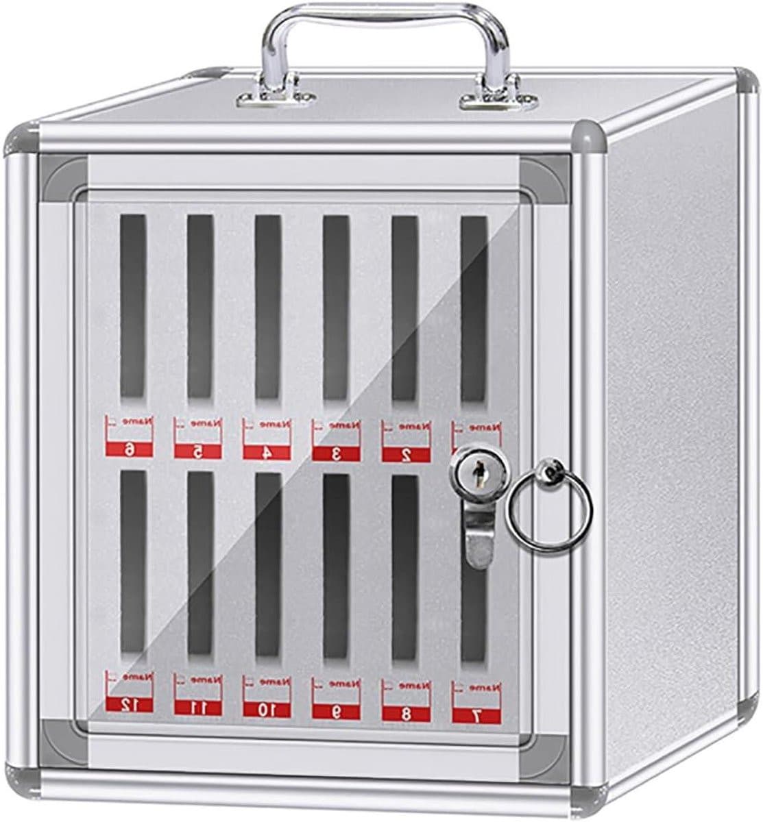 Wandmontage Telefoonopbergkast van Aluminium en Metaal met Slot en Handvat