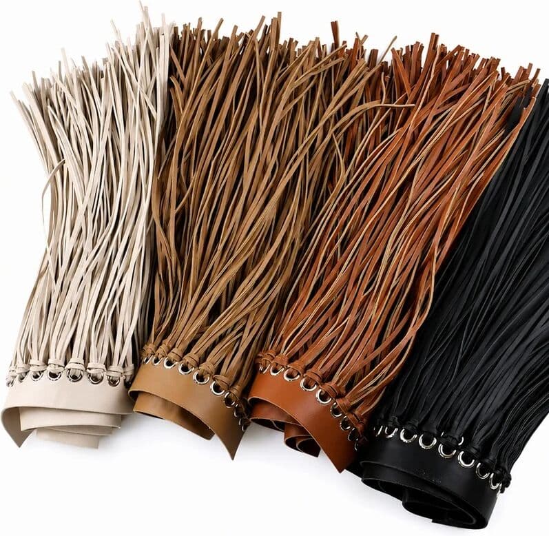 Meetee 1M 30cm PU Leather Tassel Fringes Handbag Dress Lace Trims Ribbon Fringe Decoration Trimmings DIY Clothes Sewing Accessories