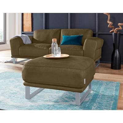 Hocker W.SCHILLIG "montanaa", grün (camouflage z69), B:71cm H:42cm T:71cm, Hocker, Hocker, mit Metallkufen in Silber matt, Breite 71 cm