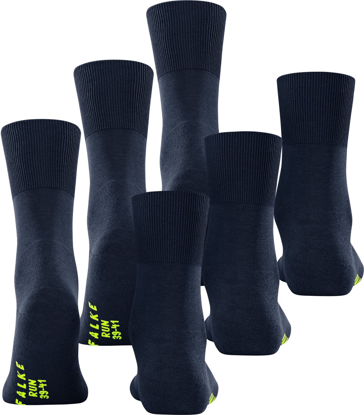 Socken FALKE "Run", Kinder, Gr. 42-43, blau (6120, marine), Obermaterial: 75% Baumwolle, 25% Polyamid, unifarben, Socken Socken