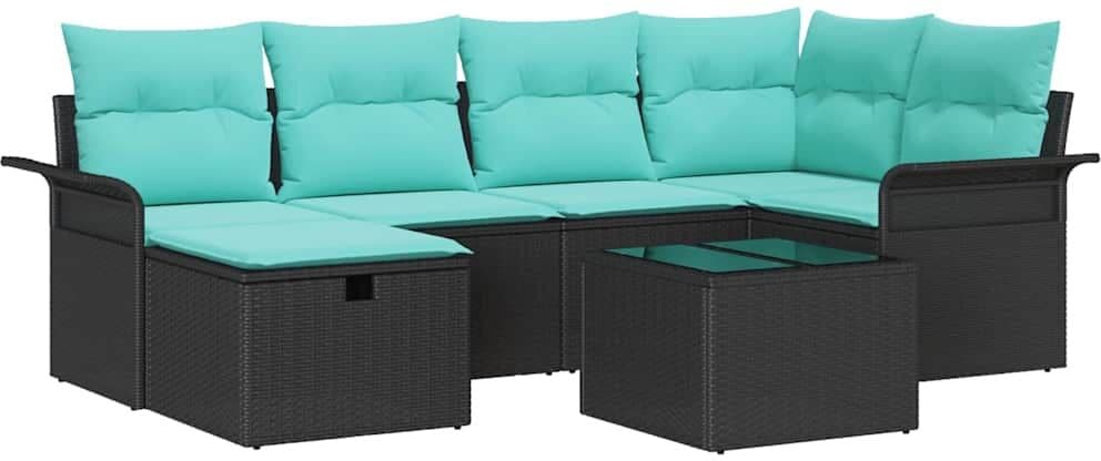 vidaXL Ensemble de canapé de jardin 7 pc Poly rotin