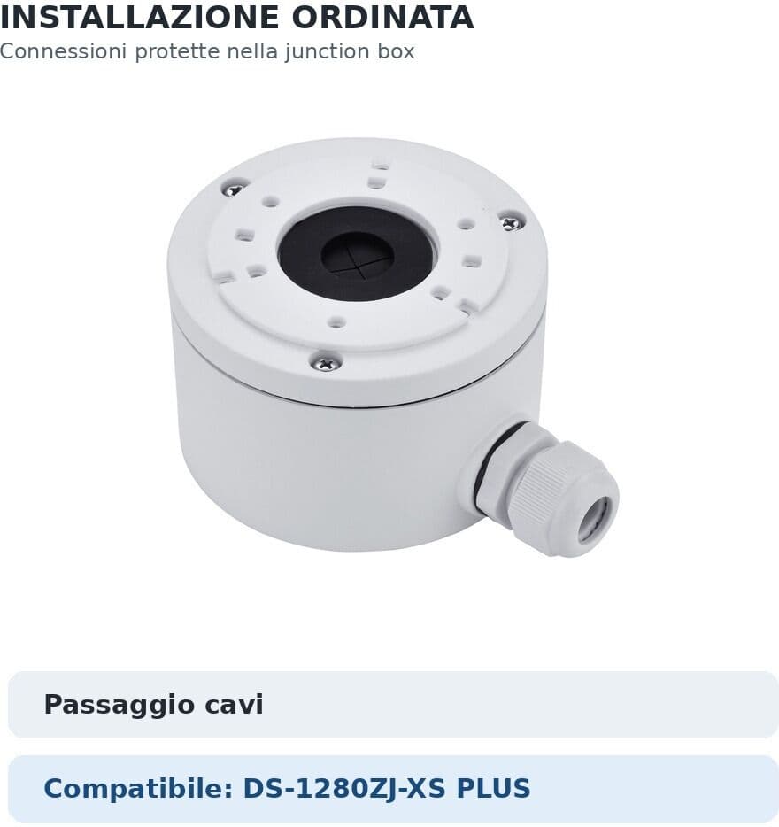 Ettroit Scatola Di Giunzione Maggiorata Ø 100 Mm Compatibile Con Hikvision Ds-1280zj-Xs Et1280zjx-Sp