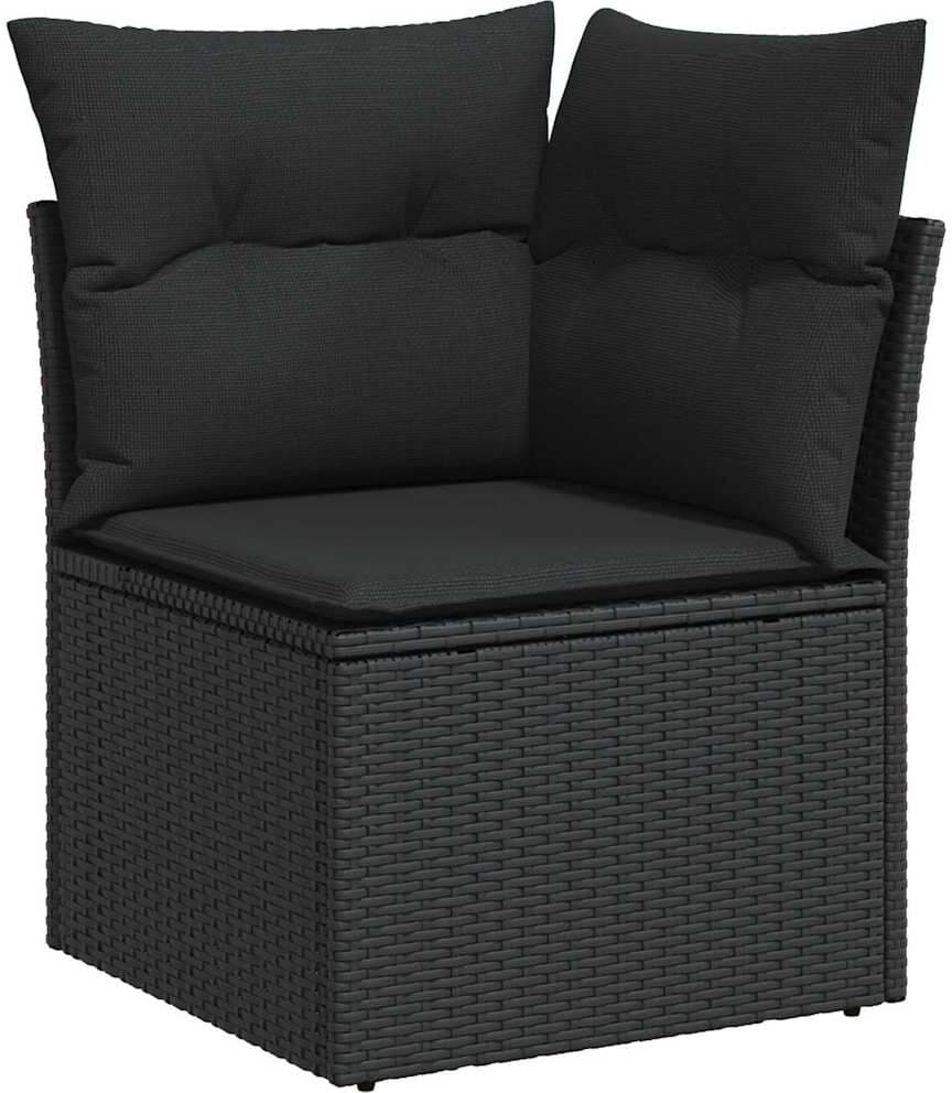 vidaXL Ensemble de canapé de jardin 10 pc Noir Poly Rattan