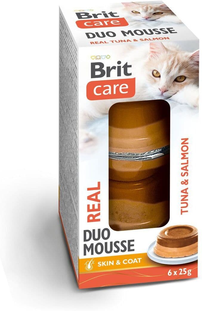 Brit Care Cat Double Layer Mousse Real Tuna & Salmon Våtfôr Til Katt 6x25 G