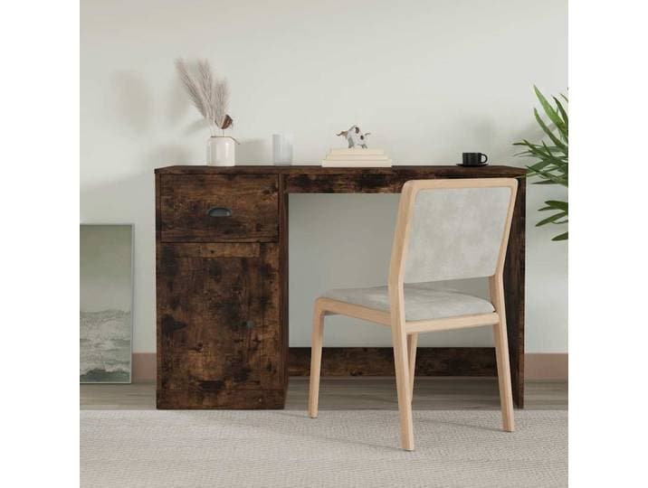 vidaXL Schreibtisch mit Schublade Räuchereiche 115x50x75cm
