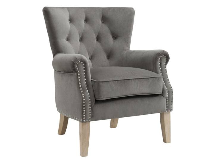 Sessel DOREL Holz massiv 73 x 75 x 86 cm Grau/Braun