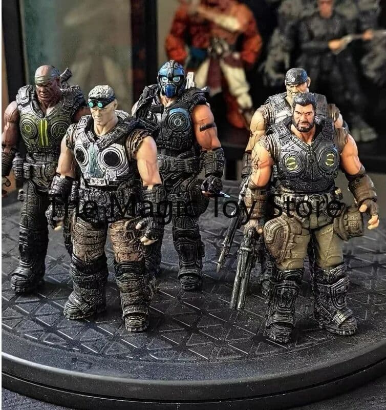 Bandai Original NECA Gears of War Marcus Fenix Anthony Carmine Limited Action Figure Collectible Character Model Toy