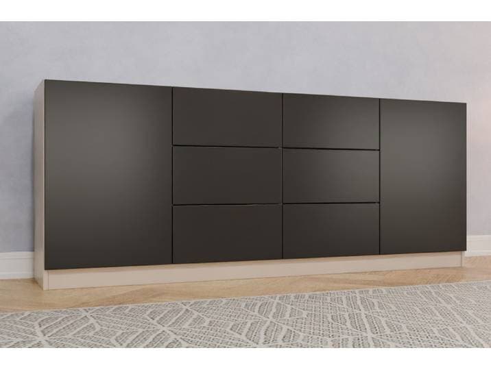 TV-Board nach Maß - RAL 9017 Verkehrschwarz - 85x210x42cm - Individuell konfigurieren