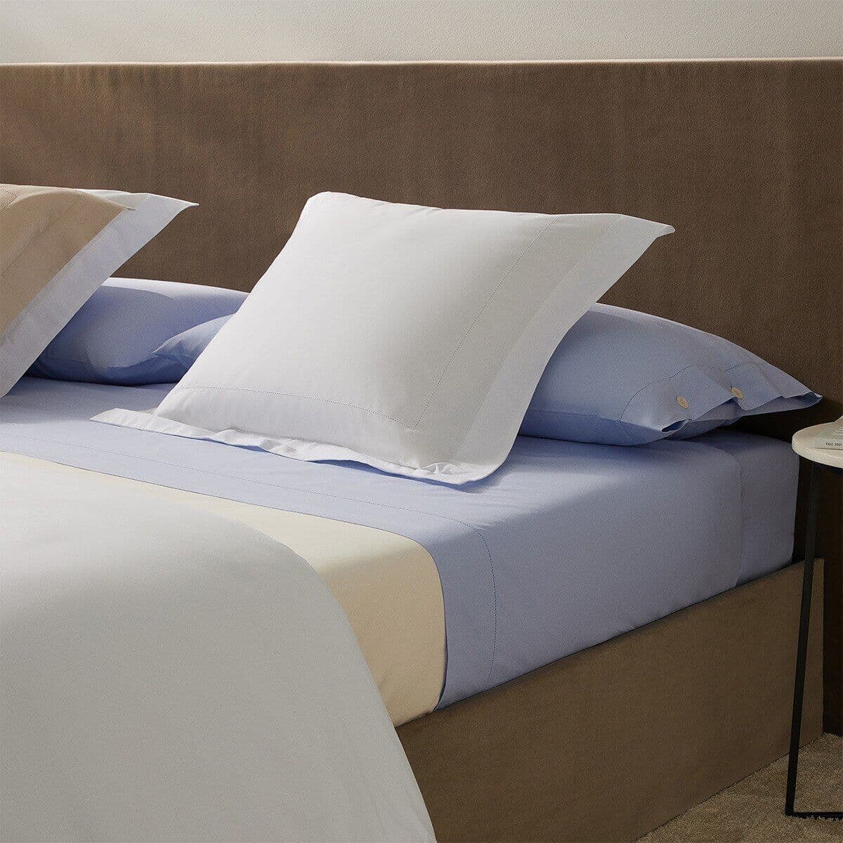 Bassols Sábana encimera algodón egipcio 200 hilos Tacto .  (Cama 135 cm) Azul