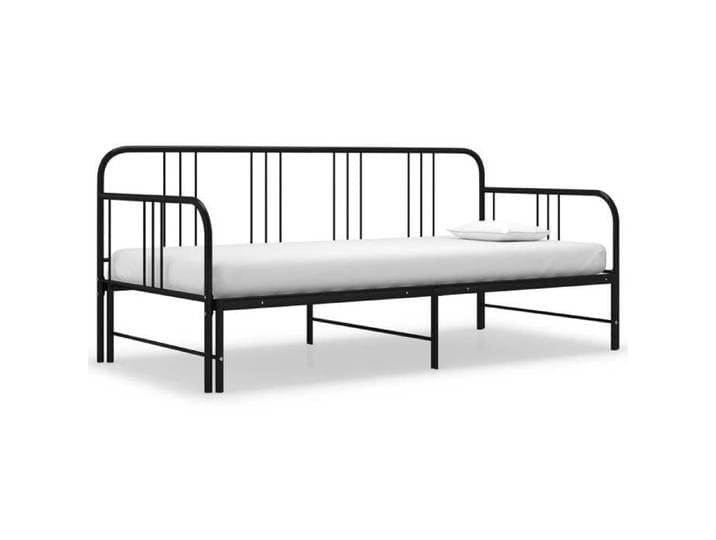 Cadre de lit convertible (canapé-lit) - VIDAXL - CLARENCE® - extensible - métal noir - couchage 90x200 cm