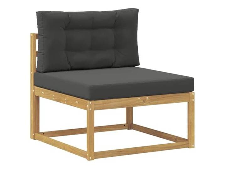 KTHLBRH Sofa-Set für den Außenbereich, 6-teilig, Weiß und Anthrazit Inklusive Kissen, Lattenrost-Design, geeignet für Garten und Terrasse
