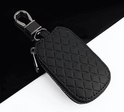 Of Wheels Deals Leather Car Key Case Premium Key Fob Cover black