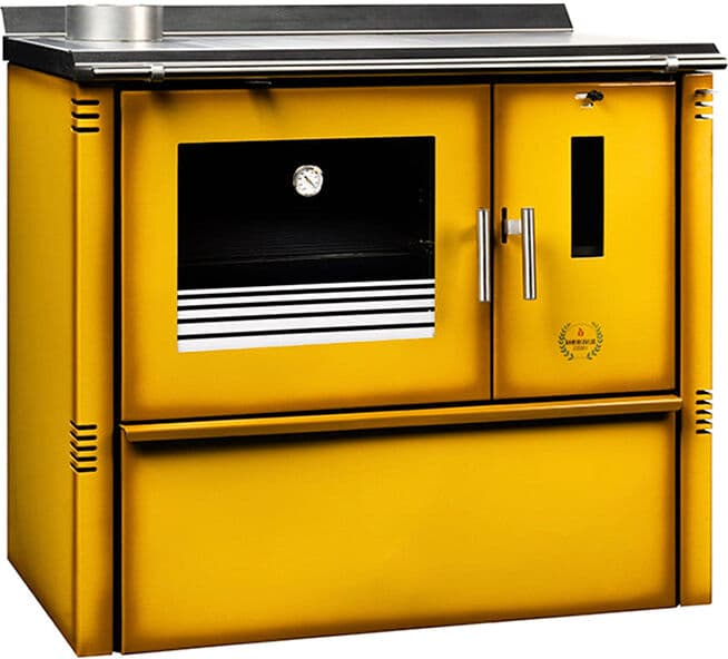 My-Barbecue Cocina de leña esmaltada Oliveirinha PF053F - Amarillo / derecho