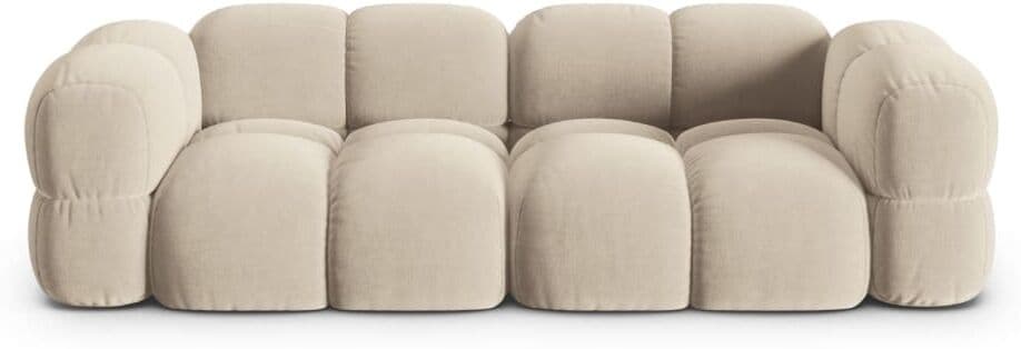 Cosmopolitan Design Sofá 4 plazas de terciopelo beige claro