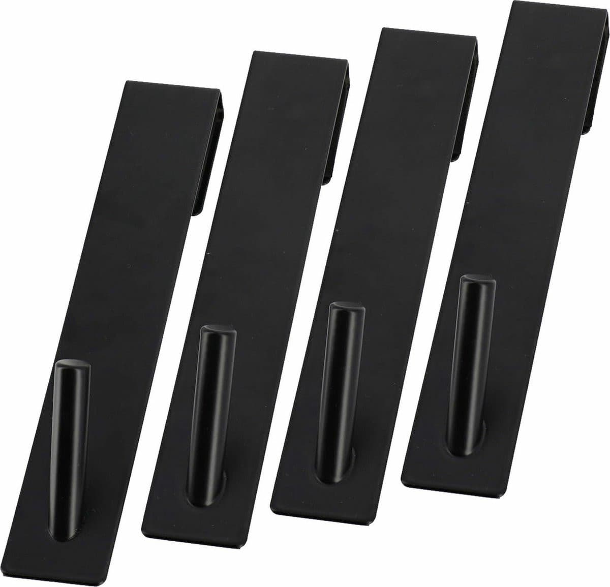 Tendance Douchehaken - Set van 4 - Zwart - Metaal - Voor douchecabine of douchewand - 18 cm