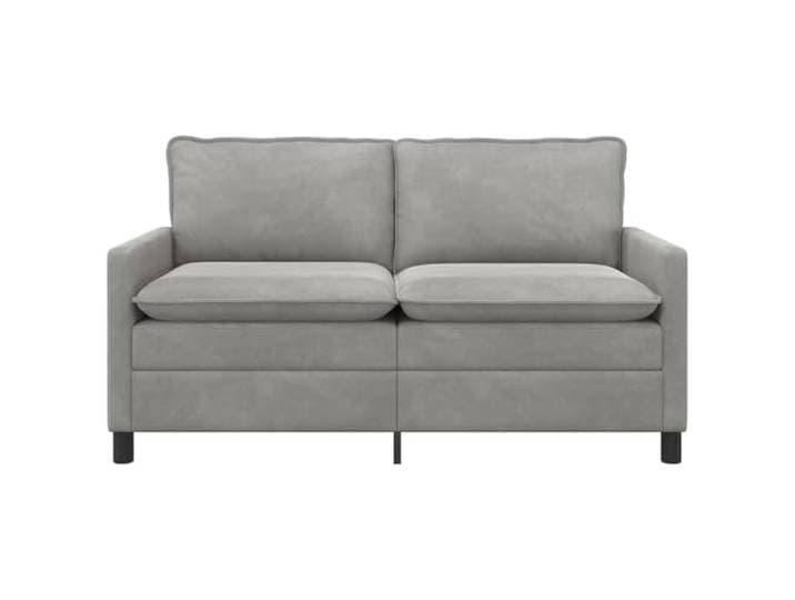 KTHLBRH Sofa hellgrau 156 x 81 x 87,5 cm Samt Metallstruktur, 2-Sitzer, Schaumstoff und Faser, einfache Montage, Verwendung im Innenbereich