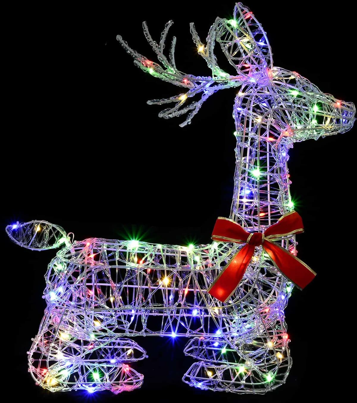 vidaXL Renne de Noël 3D LOVIISA 140 LED Multicolore 55 x 22 x 63 cm