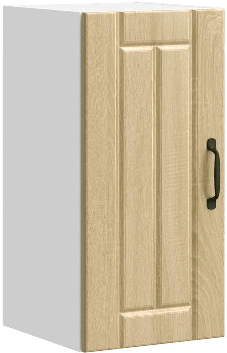 vidaXL Keukenbovenkast Lucca - Sonoma Eiken - Hout en MDF - Met Glazen Deuren - Wandmontage