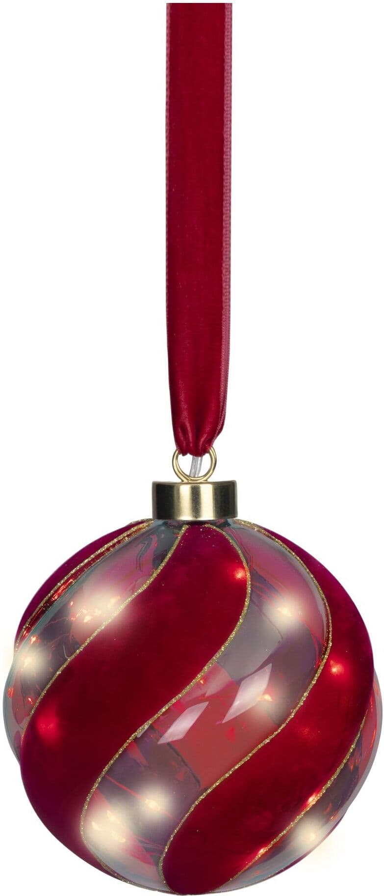 Decorazione luminosa Natale Kaemingk 489443 Sfera Red
