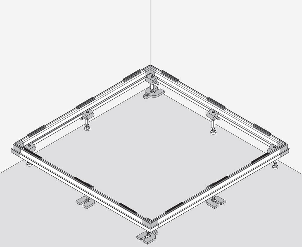 Bette Einbausystem Basic 120 x 80 cm, Duschwannen, B50-6249, chrom - chrom